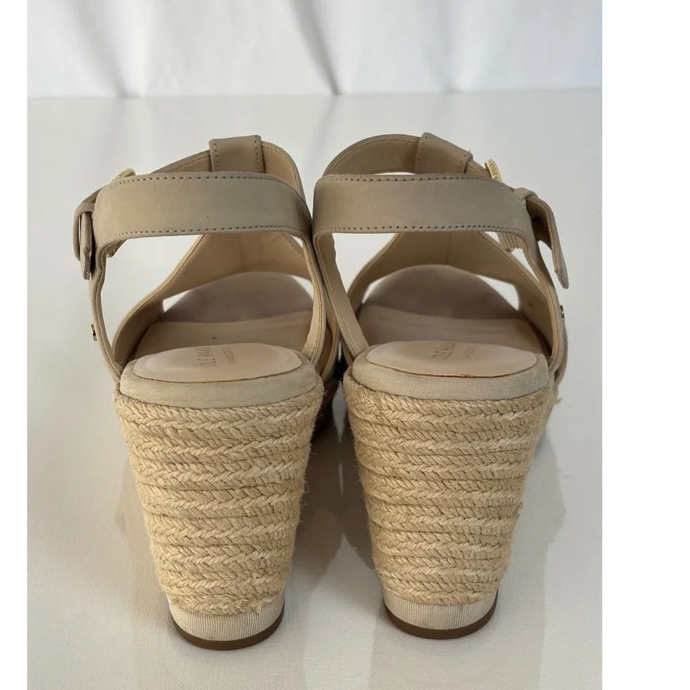 Cole Haan Beige Espadrille Wedge Sandals